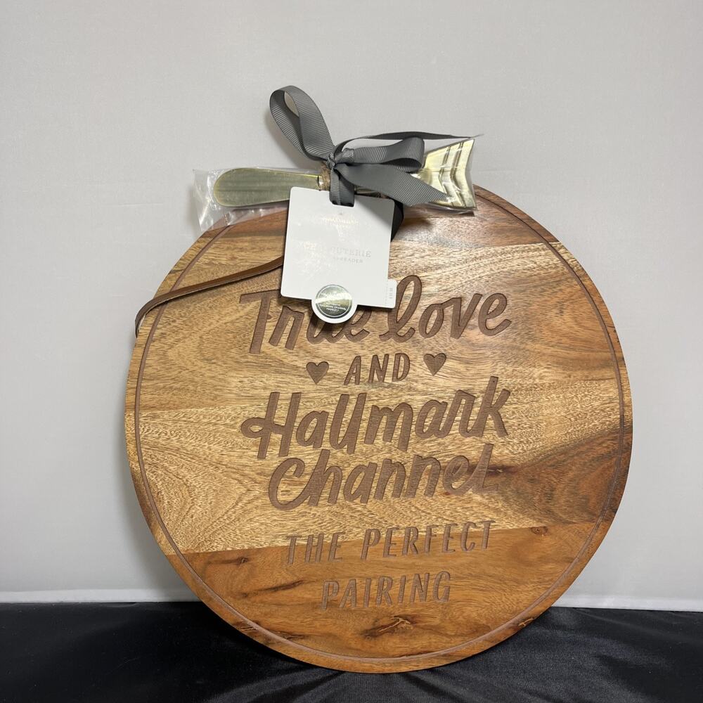 New Hallmark Tray Charcuterie Board & Spreader True Love & Hallmark Channel
